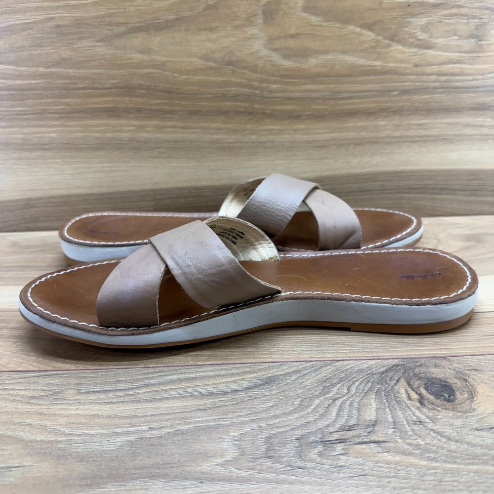 Olukai Sandals Ke'a Sandals Womens 10 Tan Leather Slide Vacation Resort Summer - Picture 6 of 11